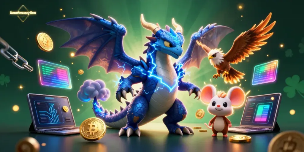 Bet on keonhacaiuytinn's 3D cartoon illustration featuring dynamic gaming elements and dazzling characters