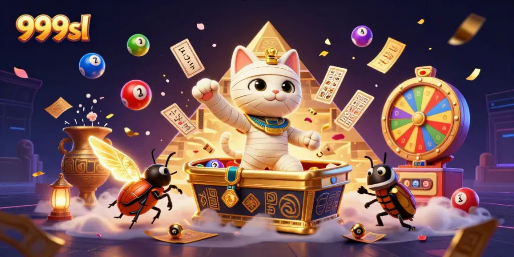 Engage with the thrilling world of 999sl as characters burst from a pyramid casino.