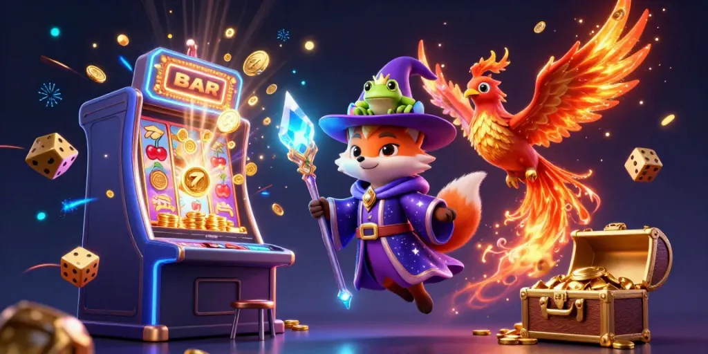 Experience the excitement of b52club with this rich 3D illustration showcasing vibrant casino elements and characters.